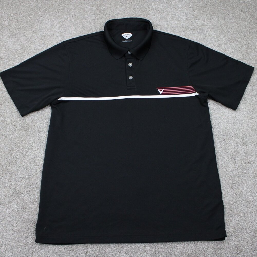 Callaway Polo Shirt Adult XL‎ Black Golf Short Sleeve Polyester Pullover